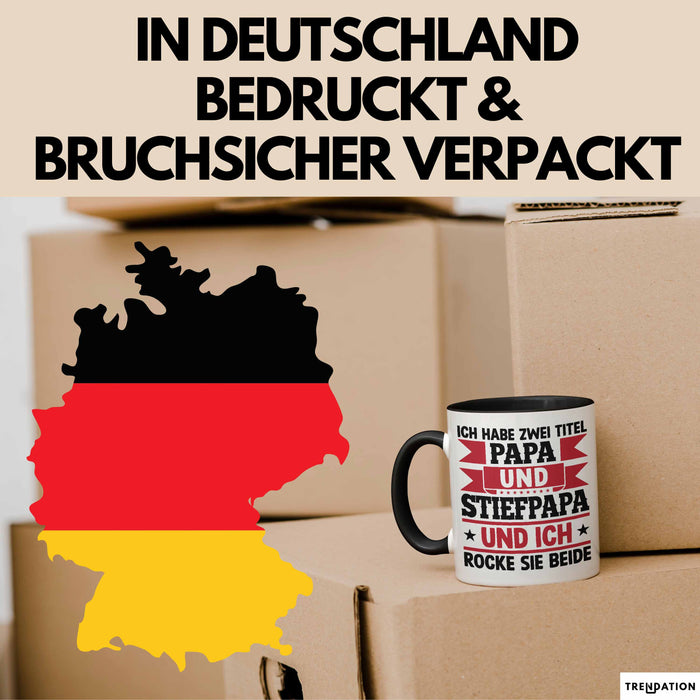 Stiefpapa Papa Tasse Geschenk Vatertag Geschenkidee Ich Habe Zwei Titel Papa Und Stiefpapa Und Ich Rocke Sie Beide Trendation