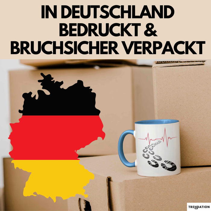 Läufer Tasse Geschenkidee für Marathonliebhaber Blau Trendation