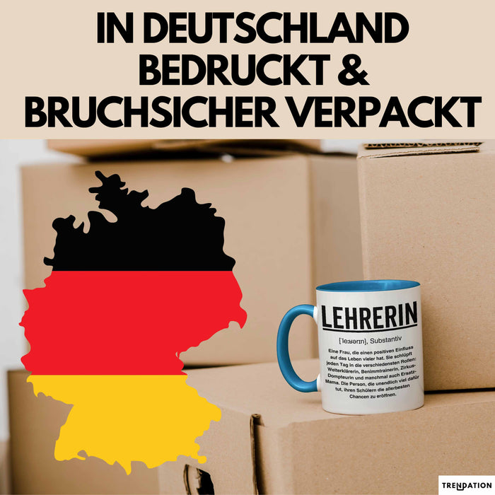 Unterricht Lehrer Wertschätzung Tasse Geschenk Lustige Geschenkidee Spruch Lehrerin Blau Trendation