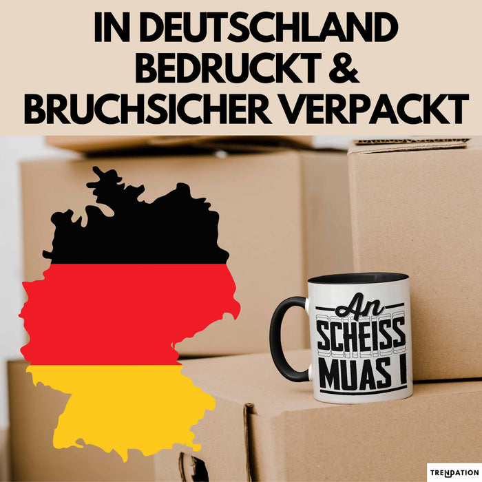 Bayern Tasse Geschenk Witz Bayer Boarisch Witz Spruch Kaffee-Tasse Geschenkidee Schwarz Trendation