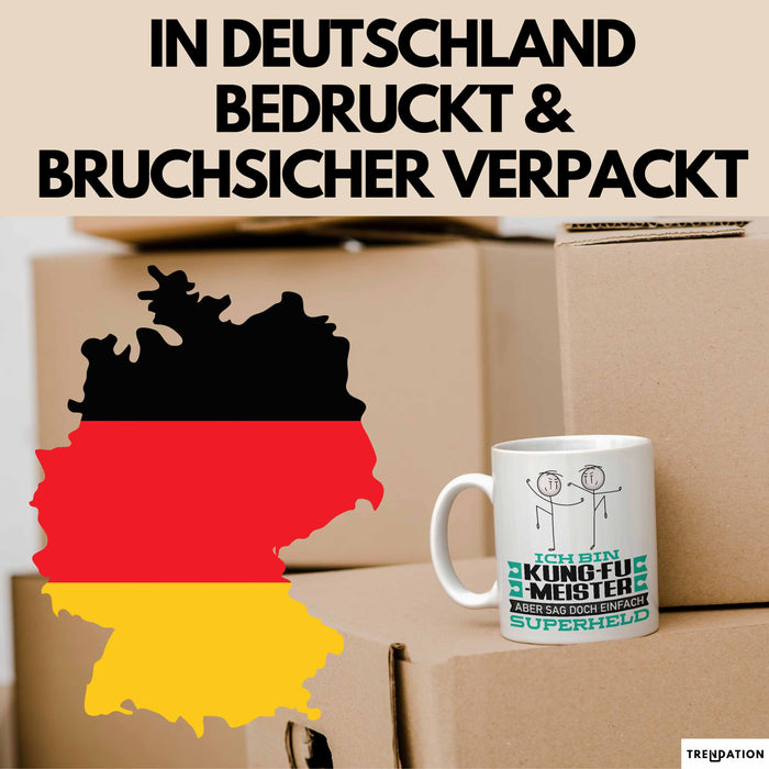 Kung-Fu-Meister Geschenk Tasse Ich Bin Kung-Fu-Meister Aber Sag Doch Einfach Superheld Lustige Geschenkdiee für Kung-Fu-Meister Kaffee-Becher Weiß Trendation
