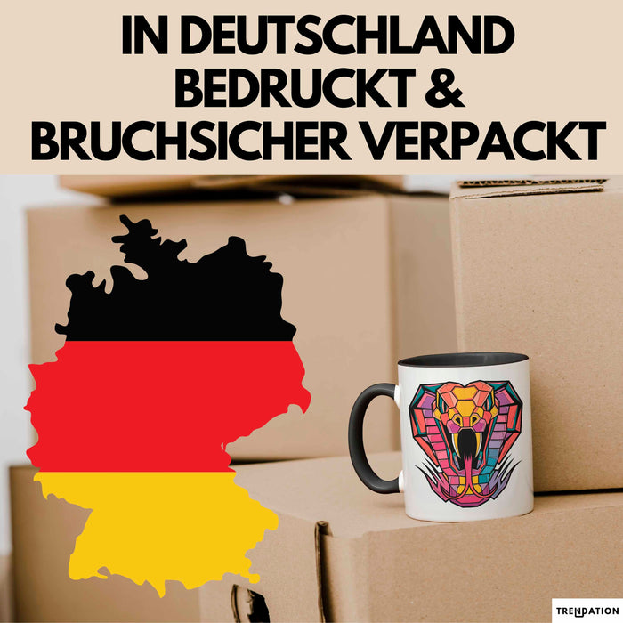 Reptil Schlange Tier Tasse Geschenk Lustige Geschenkidee Spruch Schwarz Trendation