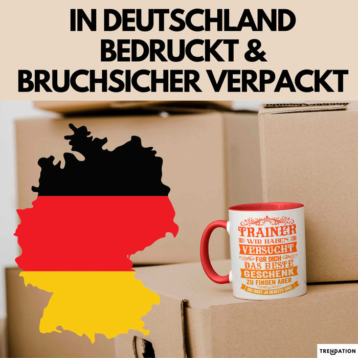 Fußballtrainer Fußballteam Tasse Geschenk Lustige Geschenkidee Spruch Trainer Wir Haben Versucht Für Dich Das Beste Geschenk Rot Trendation