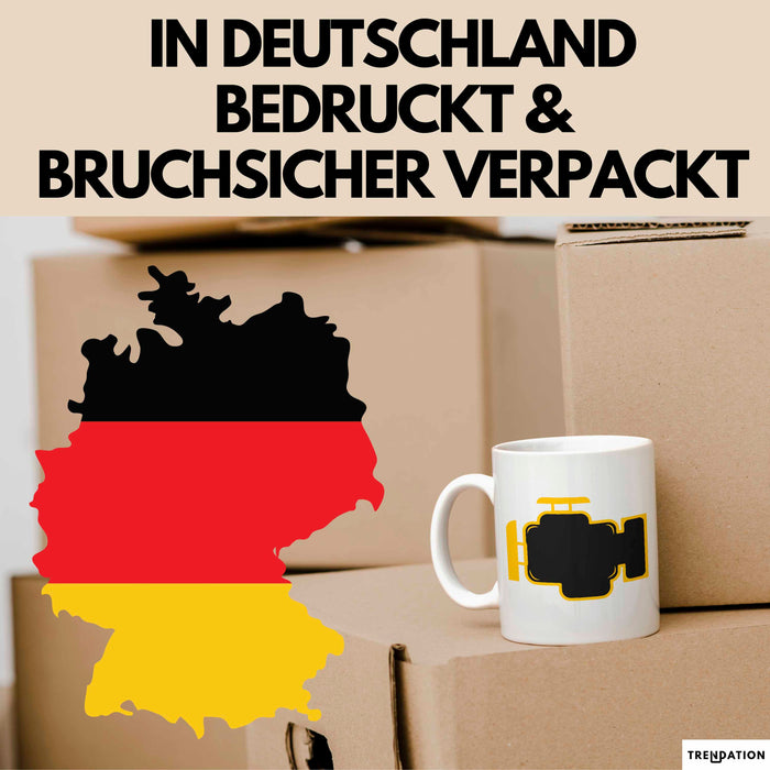 Motorkontrollleuchte Tasse Geschenk Lustige Geschenkidee Weiß Trendation