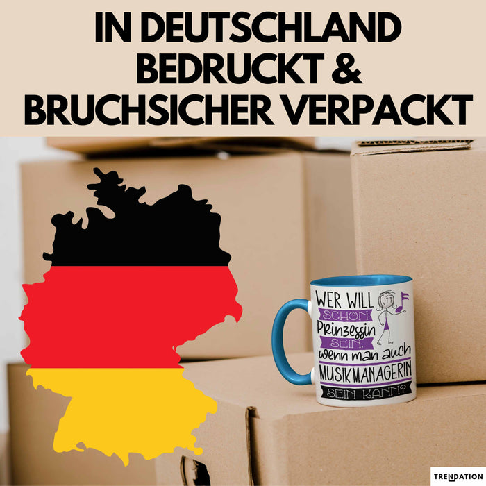 Musikmanagerin Tasse Geschenk Spruch Wer Will Schon Prinzessin Sein Wenn Man Auch Musikmanagerin Sein Kann Blau Trendation