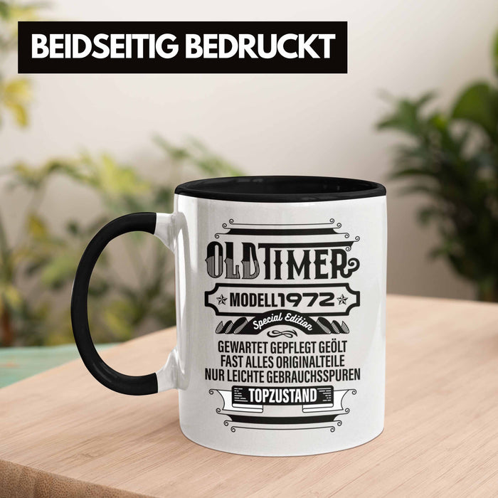 TRENDATION 50. Geburtstag Tasse Frau Mann Geschenk 50er Geschenkidee 50 Mutter Vater Schwarz Trendation