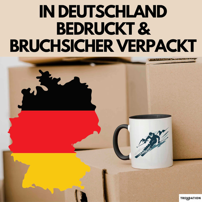 Skifahrer Tasse Geschenkidee für Schneepisten Fans Trendation