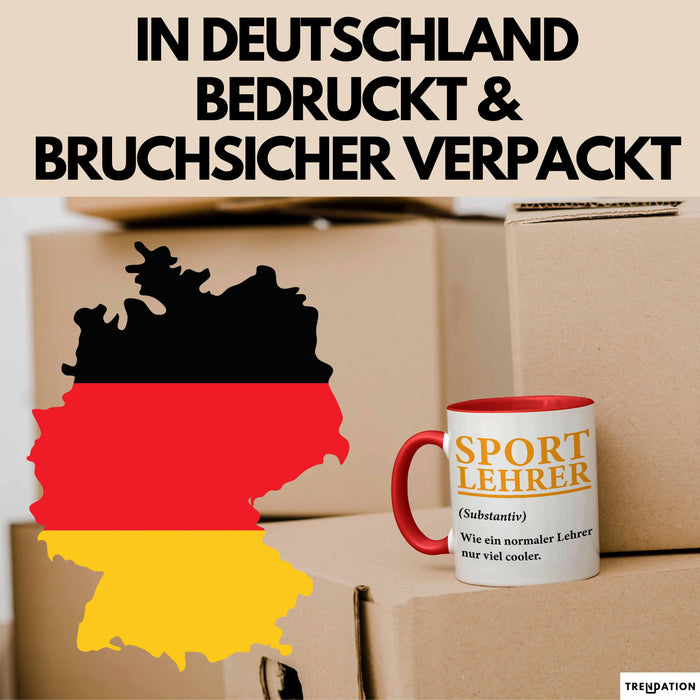Sportlehrer Unterricht Tasse Geschenk Lustige Geschenkidee Spruch Sport Lehrer Definition Rot Trendation
