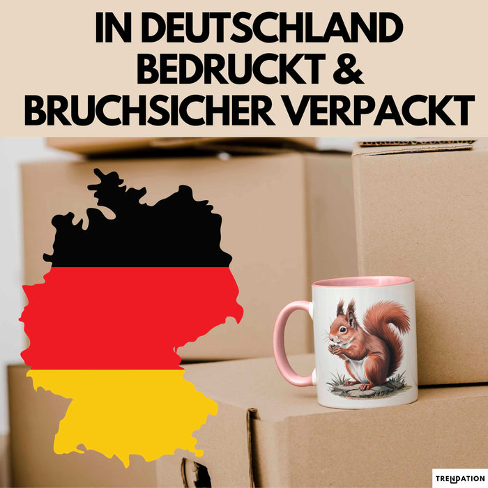Eichhörnchen Tierliebhaber Tasse Geschenk Lustige Geschenkidee Spruch Rosa Trendation