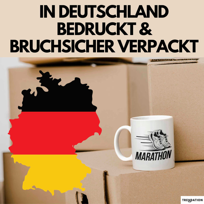 Marathonläufer Tasse Geschenkidee für Laufexperten Weiß Trendation