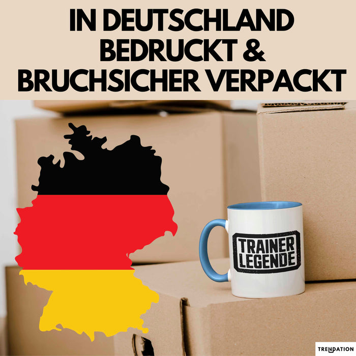 Fußballtrainer Fußballteam Tasse Geschenk Lustige Geschenkidee Spruch Trainer Legende Blau Trendation