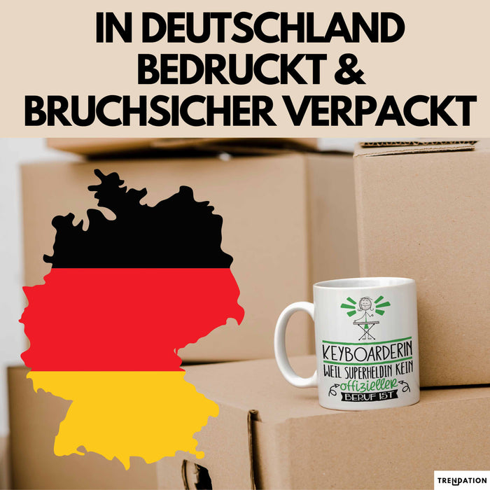 Keyboarderin Geschenk Tasse Lustiger Spruch Keyboarderin Weil Superheldin Kein Offizieller Beruf Ist Geschenkidee Weiß Trendation