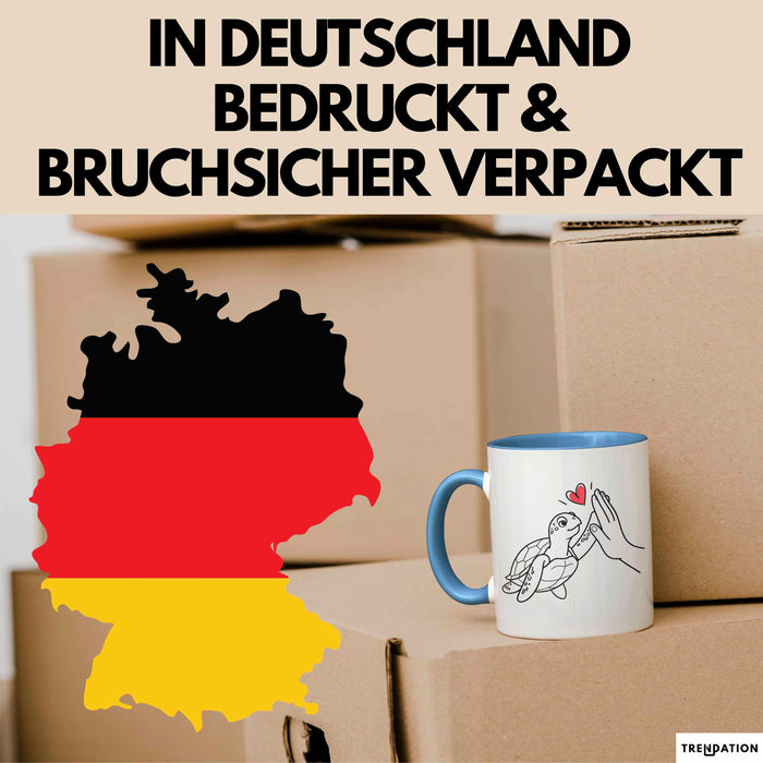 Schildkröte Tierliebhaber Tasse Geschenk Lustige Geschenkidee Spruch Blau Trendation