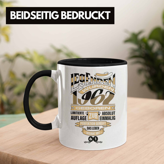 TRENDATION 60. Geburtstag Tasse Frau Mann Geschenk 60er Geschenkidee 60 Mutter Vater Schwarz Trendation