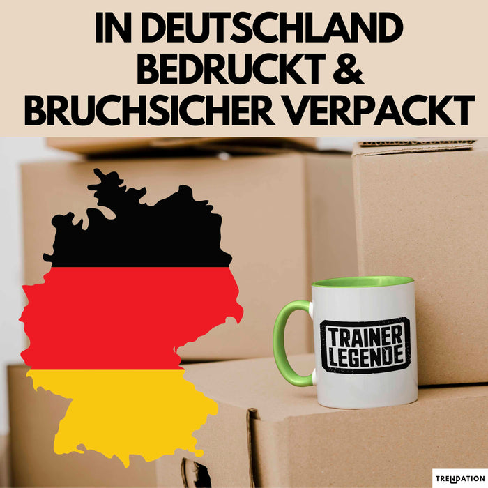 Fußballtrainer Fußballteam Tasse Geschenk Lustige Geschenkidee Spruch Trainer Legende Grün Trendation