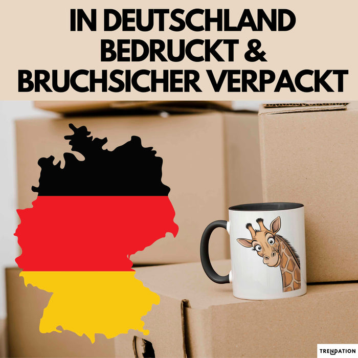 Sarkastische Giraffe Tasse Geschenk Lustige Geschenkidee Spruch Schwarz Trendation