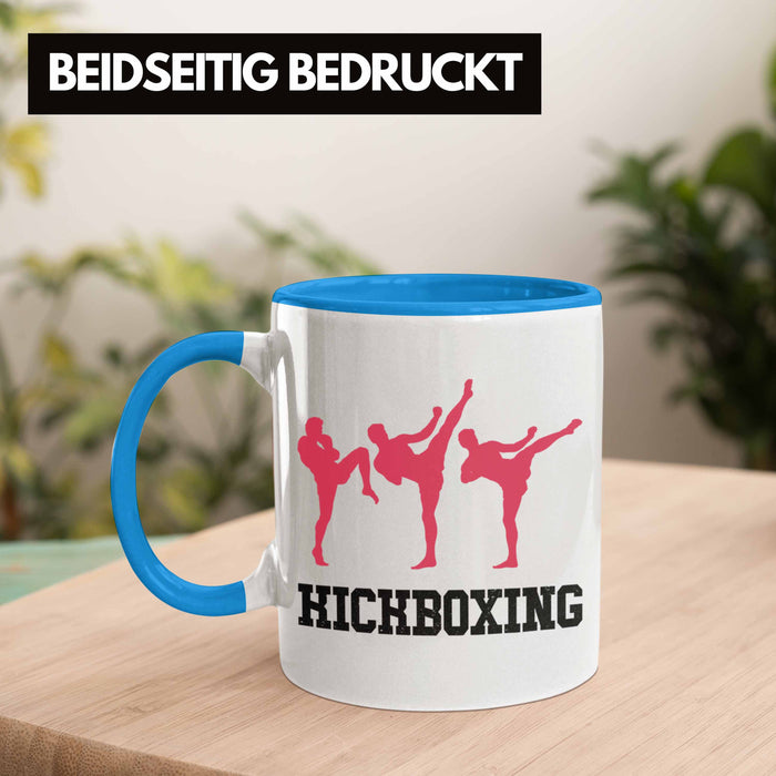 Kickboxing Tasse Geschenk Kampfsportler Geschenkidee Geburtstag Weihnachten Blau Trendation