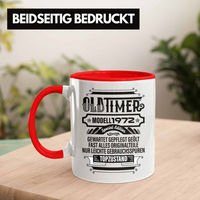TRENDATION 50. Geburtstag Tasse Frau Mann Geschenk 50er Geschenkidee 50 Mutter Vater Rot Trendation