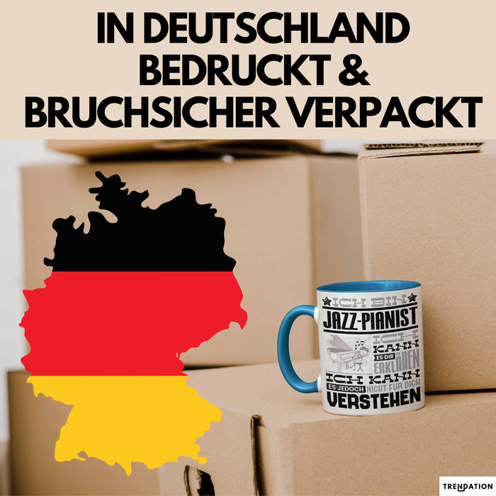 Jazz-Pianist Geschenk Tasse Geschenkidee für Jazz-Pianist Geburtstag Lustig Ich Bin Jazz-Pianist Ich Kann Es Dir Erklären Aber Nicht Für Dich Verstehen Blau Trendation