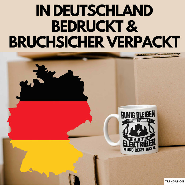 Elektriker Tasse Geschenk Ruhig Bleiben Ich Bin Elektriker Und Regel Das Geschenkidee Weiß Trendation