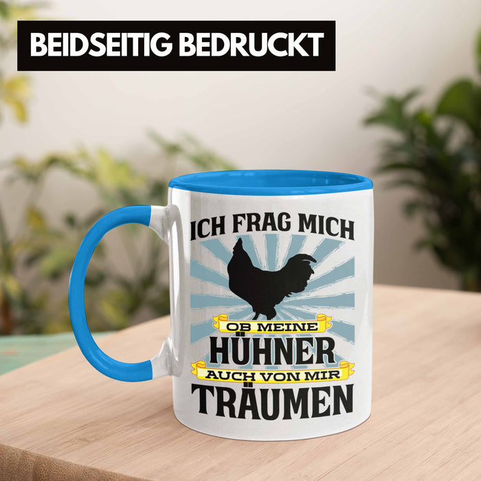 Trendation - Landwirt Spruch Geschenk Tasse Landwirtschaft Geschenke für Männer Traktor Spruch Kaffeetasse Hühner-Flüsterer Bauer Blau Trendation