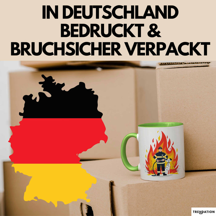 Feuerwehrmann Tasse Geschenk Lustige Geschenkidee Spruch Für Feuer Helden Grün Trendation