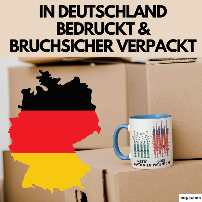 Pflegekraft Arzt Tasse Geschenkidee Nervige Patienten Blau Trendation