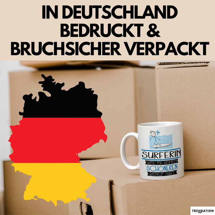 Surferin Weil Es Keinen Schöneren Beruf Gibt Tasse Geschenk für Eine Surferin Lustig Weiß Trendation