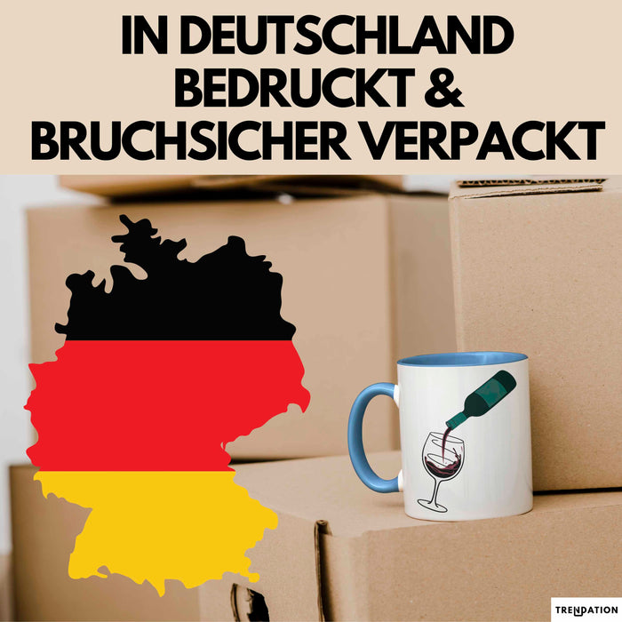 Weinliebhaber Tasse Geschenkidee für Wein Enthusiasten Blau Trendation