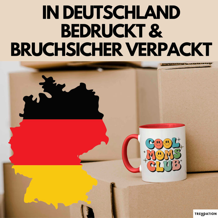 Mama Muttertag Tasse Becher Geschenk Lustige Geschenkidee Spruch Cooler Moms Club Rot Trendation
