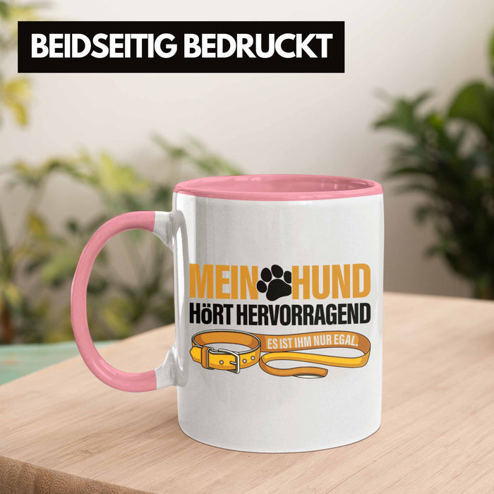 TRENDATION Tasse Hundeliebhaber Hundemama Hundepapa Hund Spruch Kaffeetasse Geschenk Rosa Trendation
