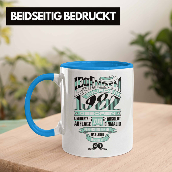 TRENDATION 40. Geburtstag Tasse Frau Mann Geschenk 40er Geschenkidee 40 Mutter Vater Blau Trendation
