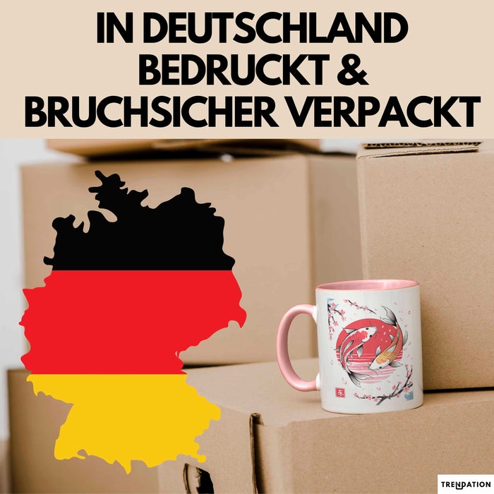 Kirschblüte Koi Karpfen Japanische Tasse Becher Geschenk Lustige Geschenkidee Spruch Rosa Trendation