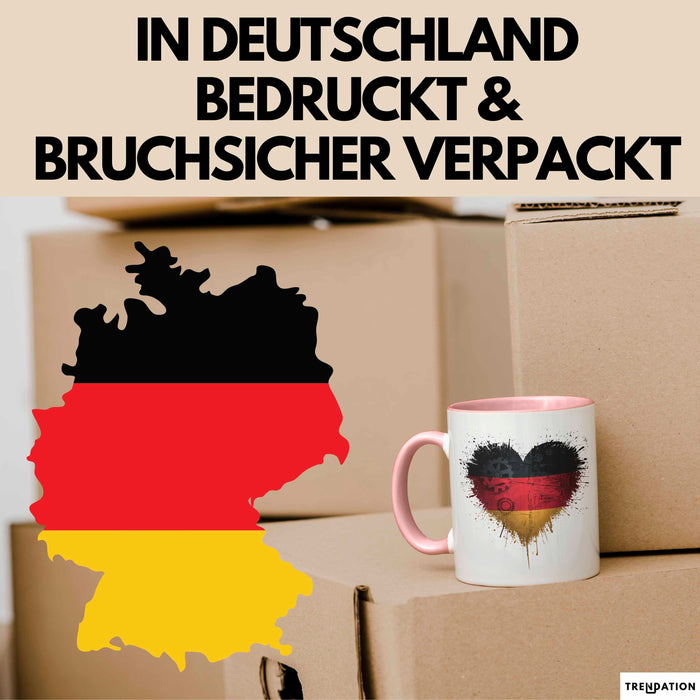 Deutschland Deutschlandflagge Herz Tasse Geschenk Lustige Geschenkidee Spruch Rosa Trendation