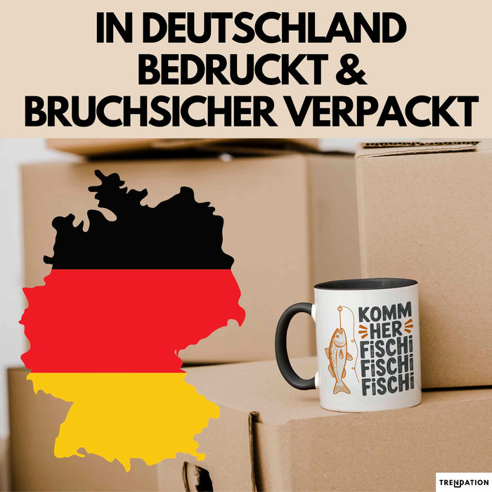 Angelliebhaber Fischer Tasse Geschenk Lustige Geschenkidee Spruch Komm Her Fischi Fischi Fischi Trendation
