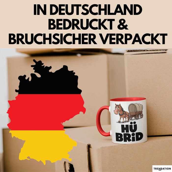 Sarkastische Pferde Tasse Geschenk Lustige Geschenkidee Spruch Hü Brid Rot Trendation