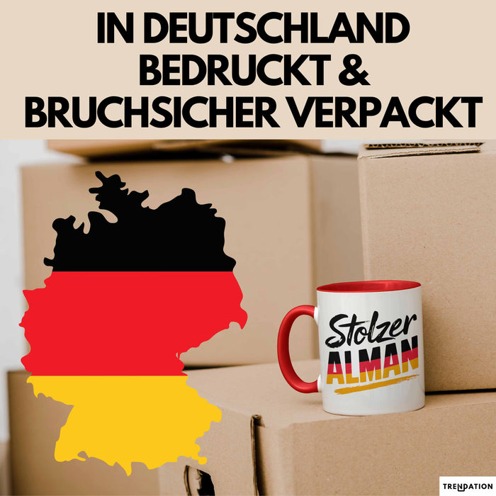 Deutschland Deutscher Bürger Tasse Geschenk Lustige Geschenkidee Spruch Stolzer Alman Rot Trendation