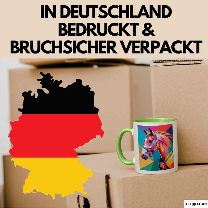 Pferde Tierliebhaber Tasse Geschenk Lustige Geschenkidee Spruch Grün Trendation