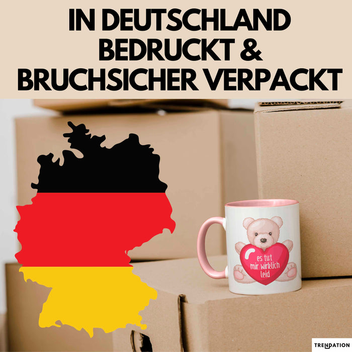 Entschuldigung Tasse Es Tur Mir Wirklich Leid Geschenkidee Sorry Becher Rosa Trendation