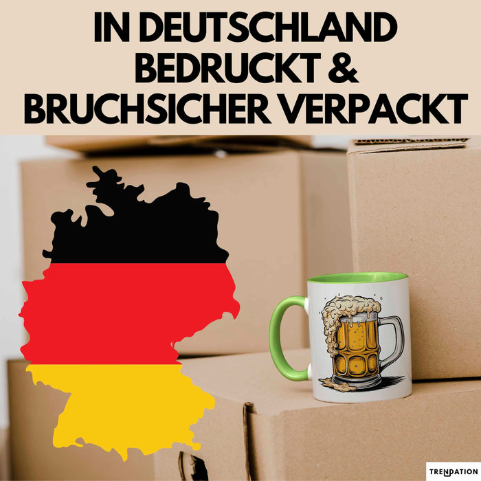 Bier Liebhaber Tasse Geschenkidee für Craft Bier Fan Grün Trendation