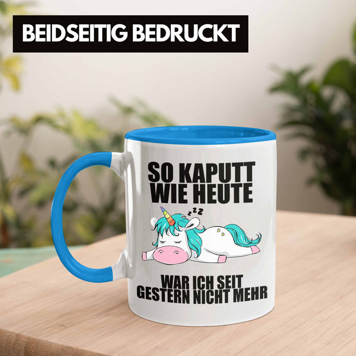 Trendation - Lustige Tassen mit Sprüchen Arbeitskollege Geschenk Kollege Mitarbeiter Geschenkidee Blau Trendation
