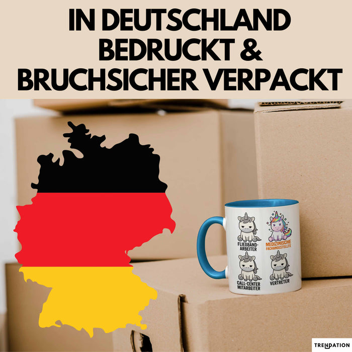 Arzt Einhorn Tasse Geschenk Lustige Geschenkidee Spruch Medizinische Fachangestellte Blau Trendation