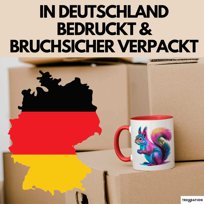Eichhörnchen Tierliebhaber Tasse Geschenk Lustige Geschenkidee Spruch Rot Trendation