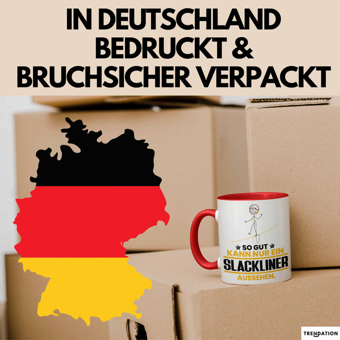 Slackliner Geschenk Tasse So Gut Kann Nur Ein Slackliner Aussehen Geschenkidee Kaffee-Becher Rot Trendation