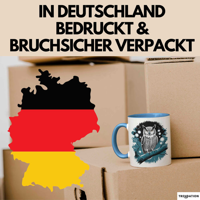 Eule Tierliebhaber Tasse Geschenk Lustige Geschenkidee Spruch Blau Trendation