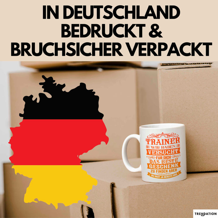 Fußballtrainer Fußballteam Tasse Geschenk Lustige Geschenkidee Spruch Trainer Wir Haben Versucht Für Dich Das Beste Geschenk Weiß Trendation