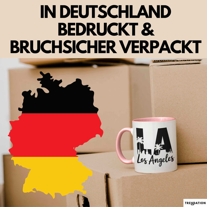 Los Angeles LA Kalifornien USA Tasse Geschenk Lustige Geschenkidee Spruch Rosa Trendation
