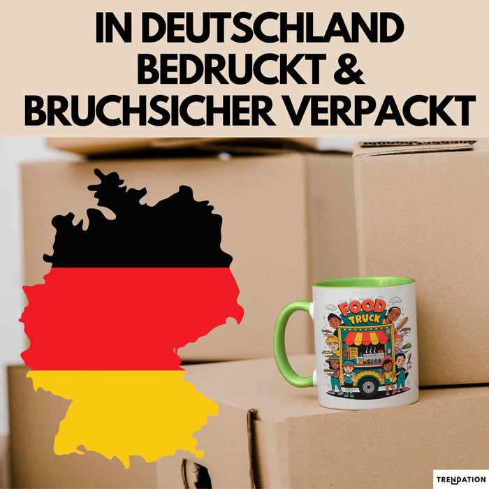 Strassen Food Liebhaber Tasse Geschenkidee für Foodtruck Fan Grün Trendation