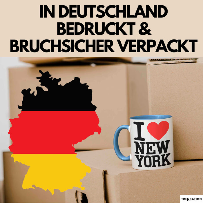 New York City USA Tasse Geschenk Lustige Geschenkidee Spruch Ich Liebe New York Blau Trendation