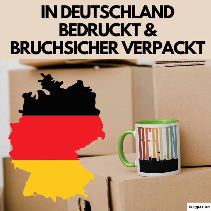 Berlin Tasse Geschenk Horizont Hauptstadt Stadt Spruch Geschenkidee Grün Trendation